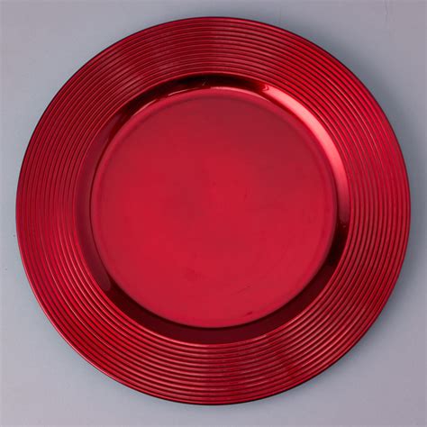 plastic red charger plates